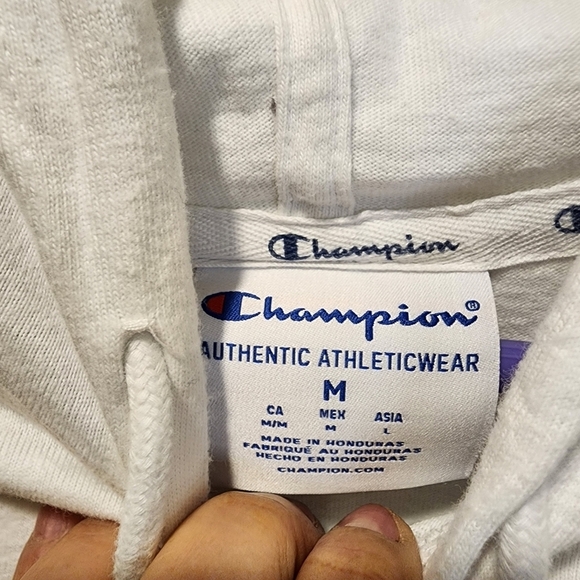 CHAMPION hooded script logo white size M - Picture 6 of 11